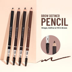 Set of brow definer pencils with spoolie brushes and shaded pencil tips