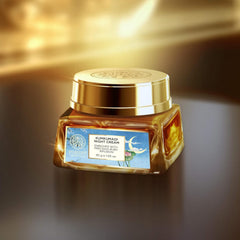 Forest Essentials Kumkumadi Night Cream 30g jar with gold lid, label in view