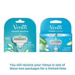 Venus Smooth Sensitive razor refills, 4-pack with aloe
