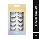 3D false eyelashes set, six lash pairs shown in Dream shade No. 3 box