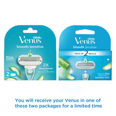 Venus Smooth Sensitive razor refill cartridges, 2-pack with aloe extracts
