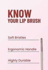 Lip brush with soft bristles and ergonomic silver handle