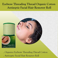 Organica eyebrow threading thread carton with green thread roll, anti hair remover