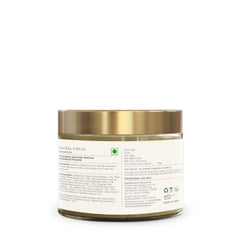 Forest Essentials Facial Ubtan jar with back label, teal and gold
