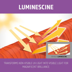 Orange and red hair color graphic with yellow arrows, Luminescine light effect