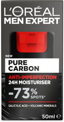 L’Oréal Men Expert Pure Carbon anti-imperfection 24h moisturiser, 50ml pack front