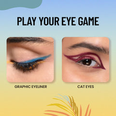 Eyeliner looks on eyes with graphic wing and cat-eye style