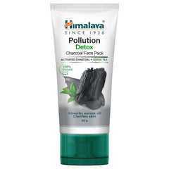 Himalaya Pollution Detox charcoal face pack tube with green cap, 50g