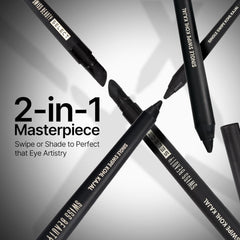Assorted black kohl kajal pencils in angled layout