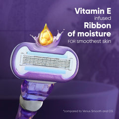 Gillette Venus Smooth Curves razor head with blue cartridge and Vitamin E ribbon