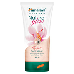 Kesar face wash tube, white with flower graphic, green base, 150 ml