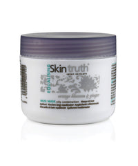 Skintruth mud mask jar, white with purple lid, 100ml