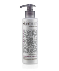Skintruth eye makeup remover bottle with pump, transparent grey label