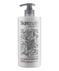 Skintruth eye makeup remover pump bottle, light gray with silver flip-top pump