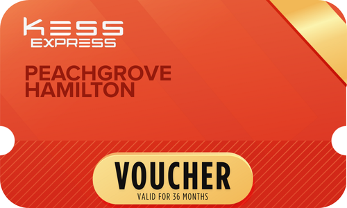 Kess Express voucher card for PEACHGROVE HAMILTON, valid for 36 months