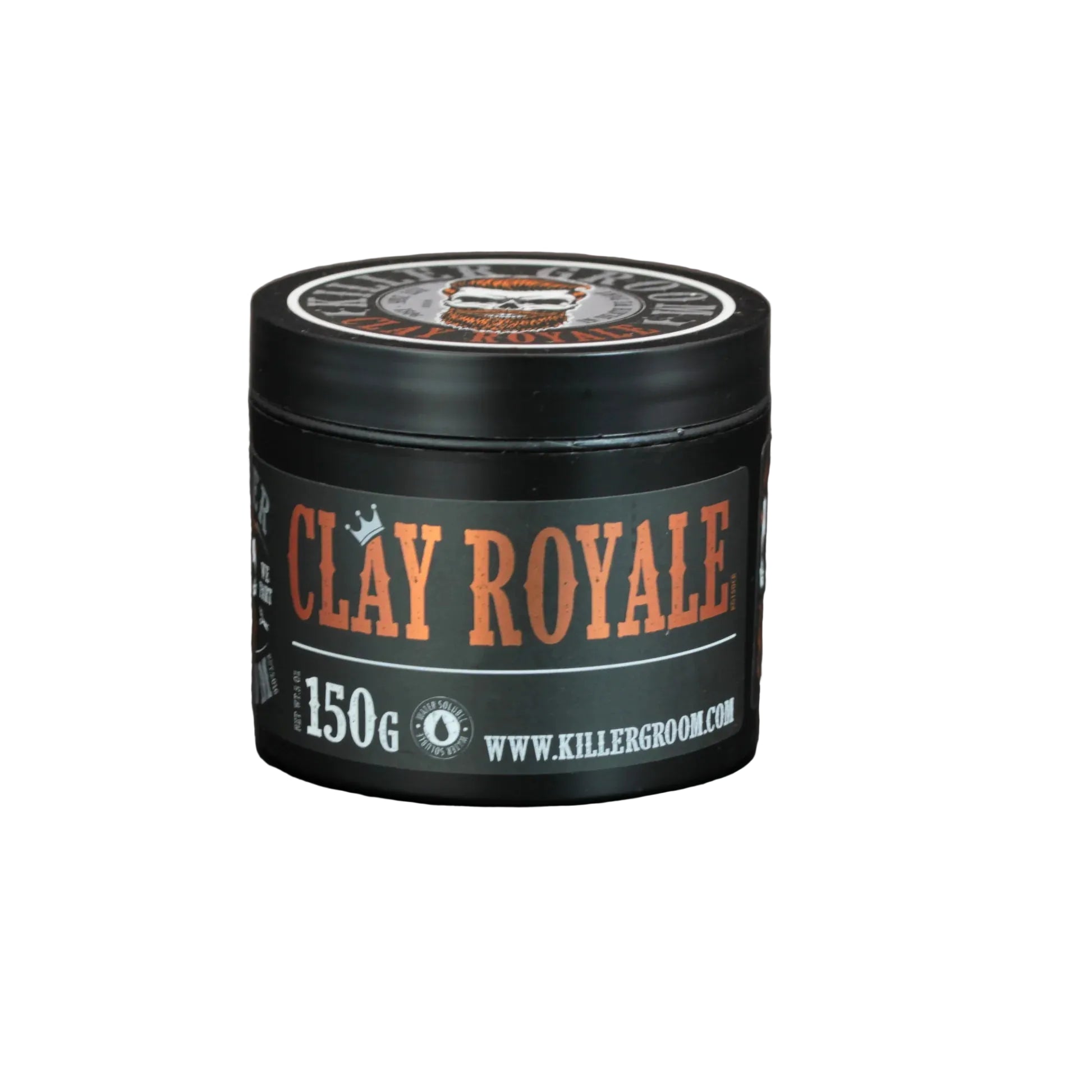 Clay Royale hair styling clay jar, black container, 150g