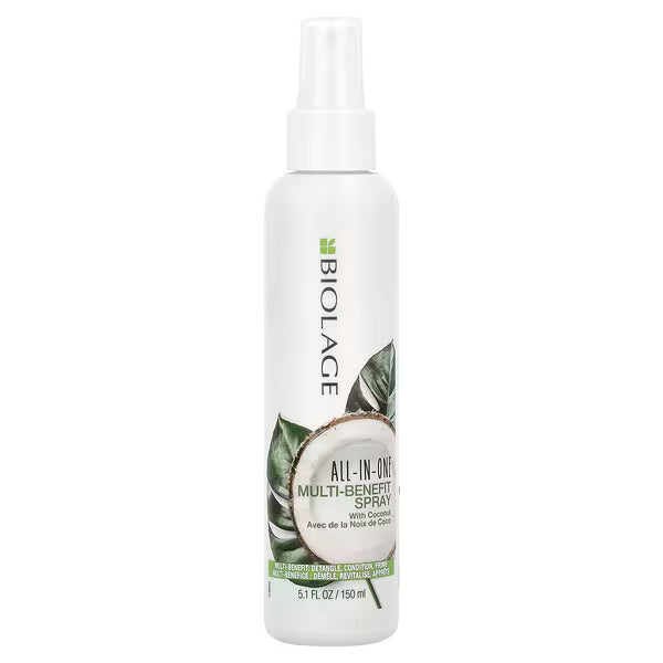 Biolage all-in-one multi-benefit spray bottle with coconut, 5.1 fl oz (150 ml)