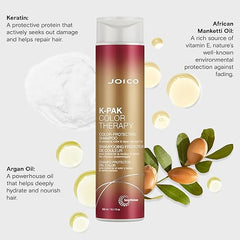 Joico K-Pak Color Therapy shampoo bottle with maroon label and gold accents