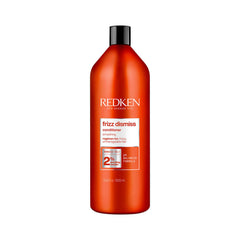 Redken Frizz Dismiss conditioner bottle, red with black cap, 1L