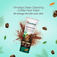 Himalaya Deep Cleansing Coffee Face Wash squeeze tube, front view, green base
