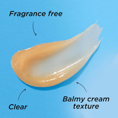 Nourishing lip balm swatch, clear balm cream texture