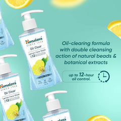 Two pump face wash bottles with lemon labels