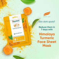 Himalaya turmeric face sheet mask pouch with orange turmeric slices and leaf