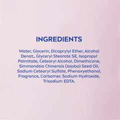 Cherry blossom oil-in lotion ingredients list panel with readable text