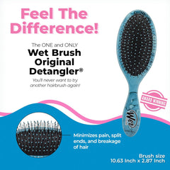 Wet Brush Original Detangler hair brush with oval pad and pin bristles, blue handle