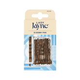 Bobby pins 25-pack on retail card, dark brown metal pins