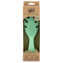 Wet Brush Go Green Detangler detangling brush package with green leaf-shaped brush