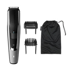 Philips beard trimmer with multiple guide combs and storage pouch