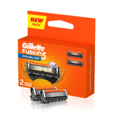 Gillette Fusion5 Proglide razor blade refills pack, orange box with 2 cartridges