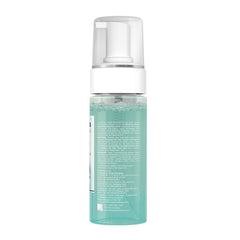 Himalaya foaming face wash bottle with pump, showing back label on the container