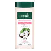 BIOTIQUE creamy coconut deep nourish body lotion bottle with green cap