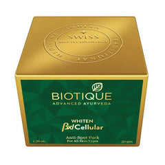 Biotique anti-spot pack box, gold top and dark green front label