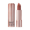Rose-gold shimmer glitter lipstick shade 01 Sparkle Gold with capped and open bullet