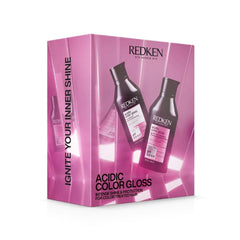 Redken Acidic Color Gloss duo pack box with two bottles, pink and black labels