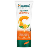 Himalaya Brightening Vitamin C orange face wash tube, white with green bottom cap
