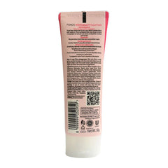 Pond's facial foam tube, barcode and ingredient text on back panel