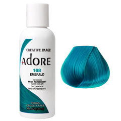 Emerald hair color semi-permanent bottle with teal shade swatch