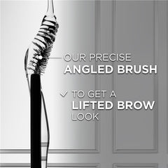 Angled brow lamination brush applicator wand designed for a lifted brow look