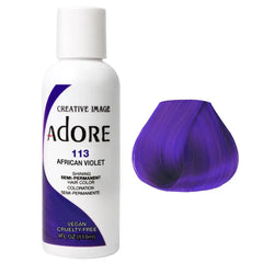 ADORE 113 African Violet semipermanent hair color bottle, 4 fl oz