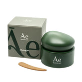Refillable mixing jar with bamboo spatula, dark green, domed lid and wooden spatula
