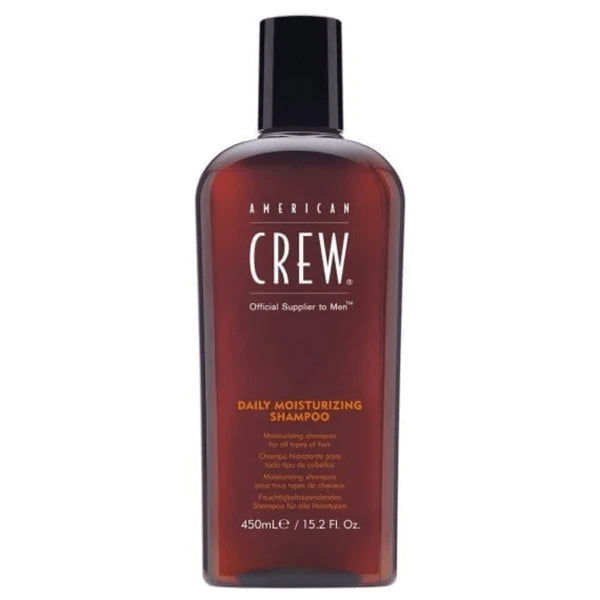 American Crew Daily Moisturising Shampoo bottle with black cap, 450 mL
