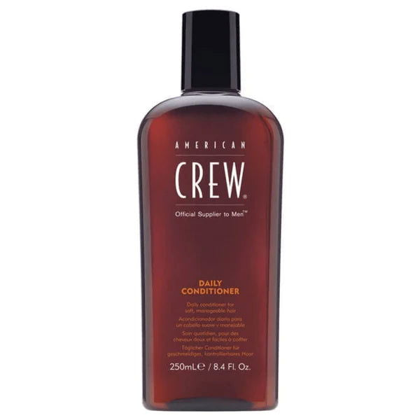 American Crew daily moisturizing conditioner bottle, 250 ml, dark amber with black cap