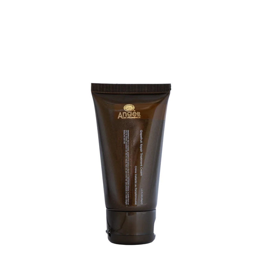 Angel En Provence grapefruit repair treatment cream tube, dark brown with silver cap