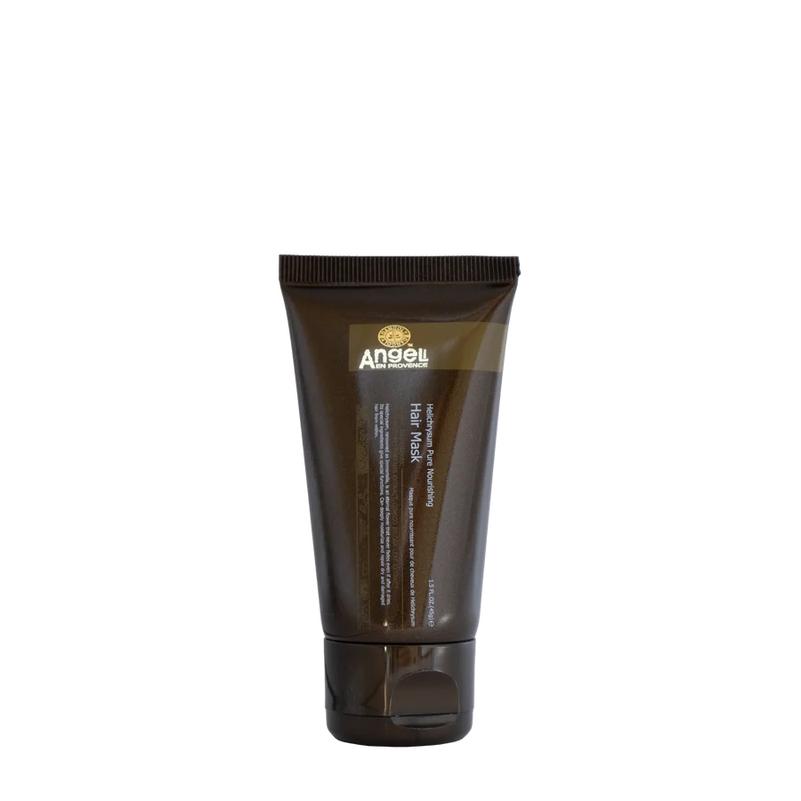 Helichrysum hair mask tube in brown, flip-top cap, 45 ml