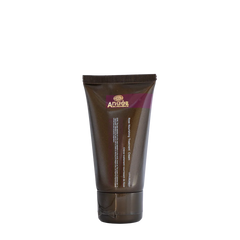 Rose nourishing treatment cream tube with flip-top cap, brown tube and purple label