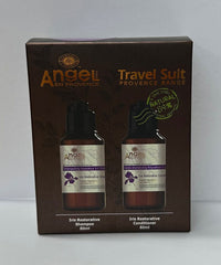 Angel Travel Suit Provence Iris restorative shampoo duo pack with two bottles, 80 ml
